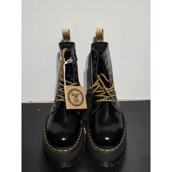 Dr. Martens Black Combat Boots with Gold Accents - Picture 12 of 16